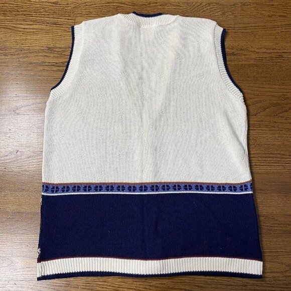 Vintage Beldoch Popper Sweater Vest Grandmacore Cottagecore USA - Picture 3 of 11
